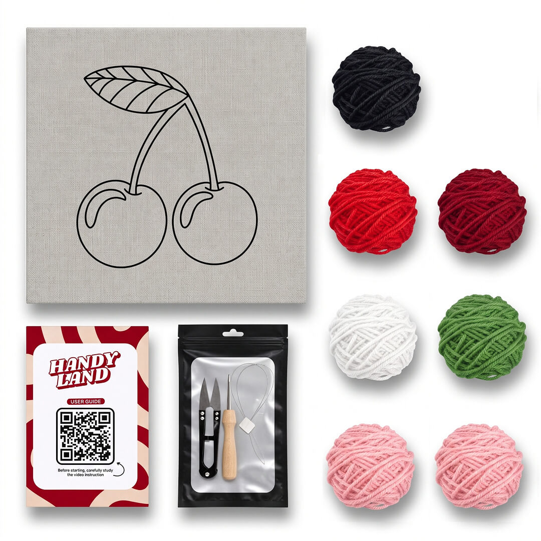 "Sweet Cherries" DIY Punch Needle Kit