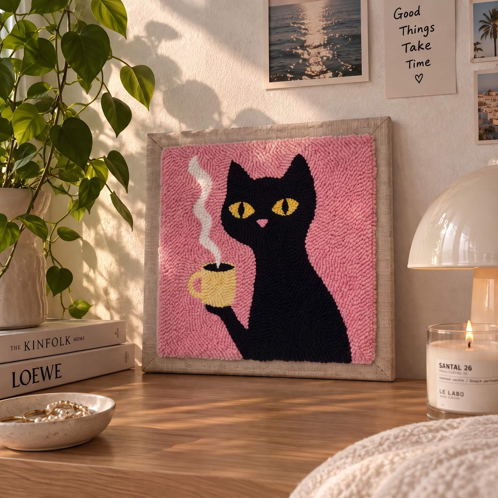 "Cat & Coffee" DIY Punch Needle Kit