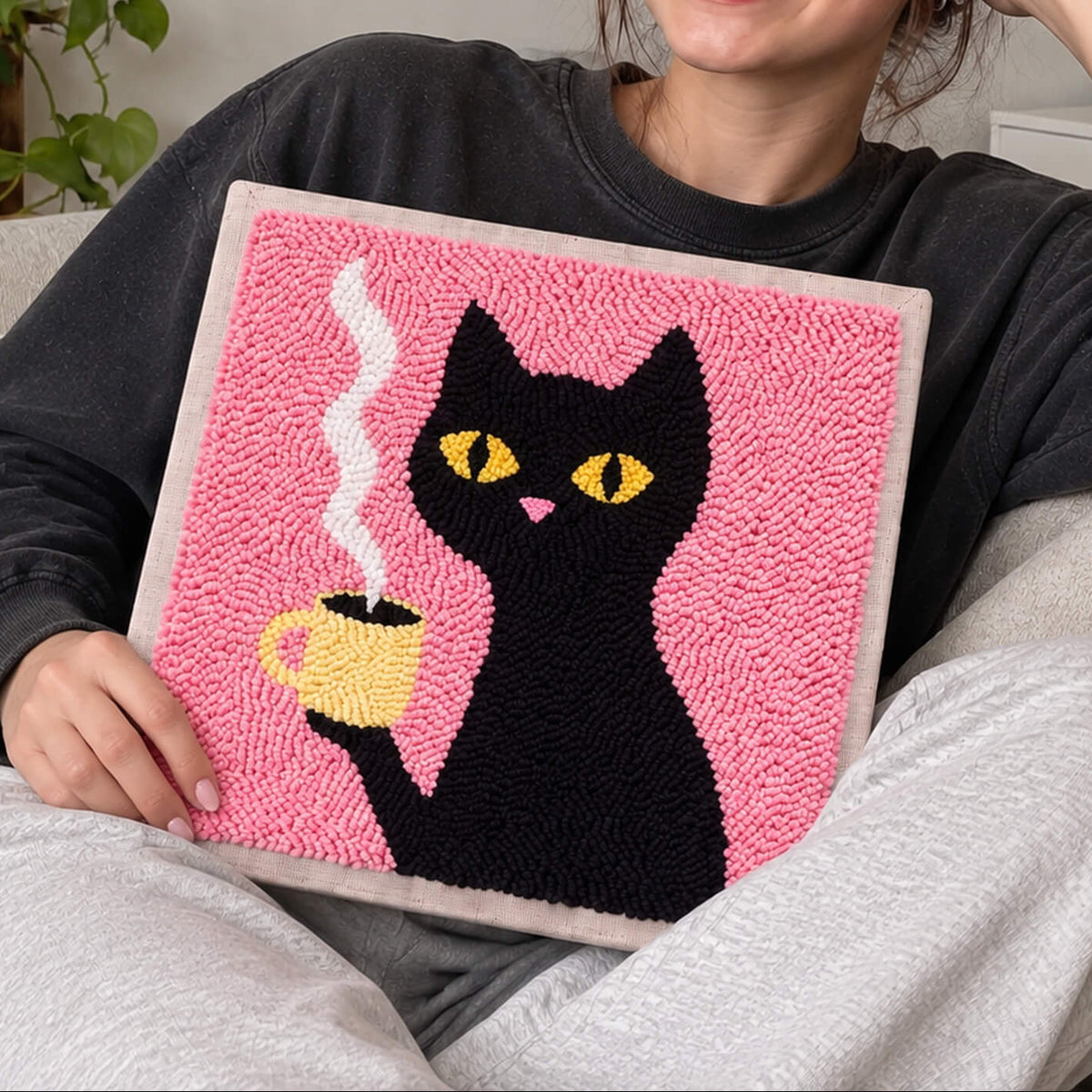 "Cat & Coffee" DIY Punch Needle Kit