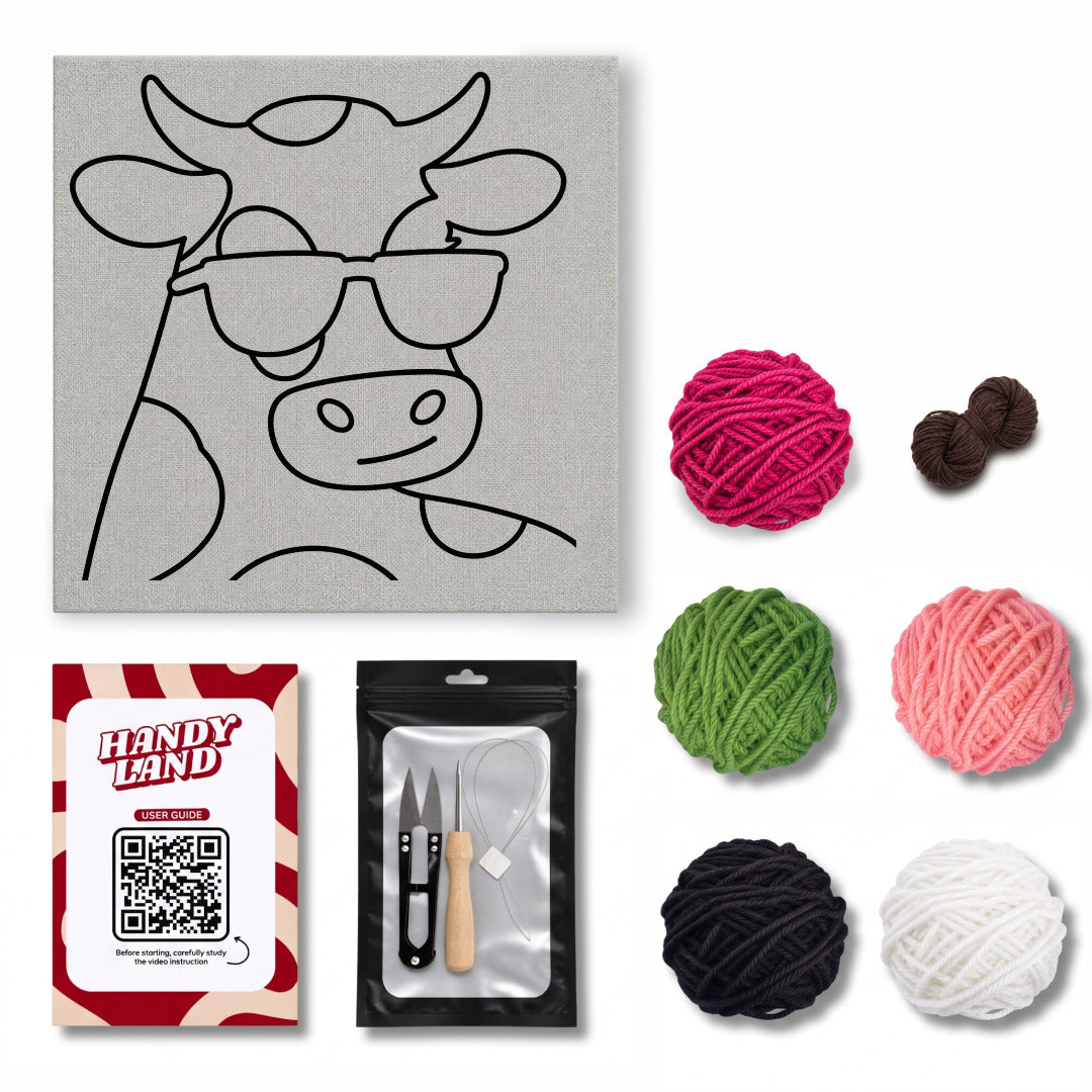 "Cool Cow" DIY Punch Needle Kit